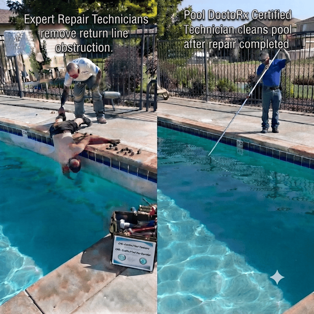 Certified Repair Technicians repair and Clean Pool